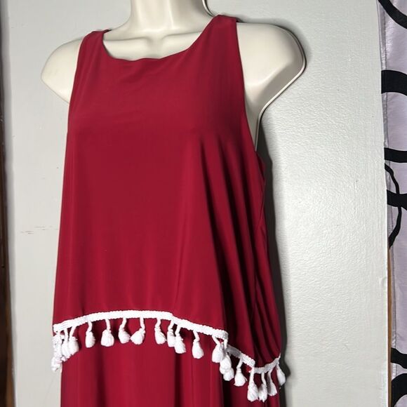 IMPRESSIONS FOR THE FRILL OF IT DRESS IN BURGUNDY - Picture 8 of 12